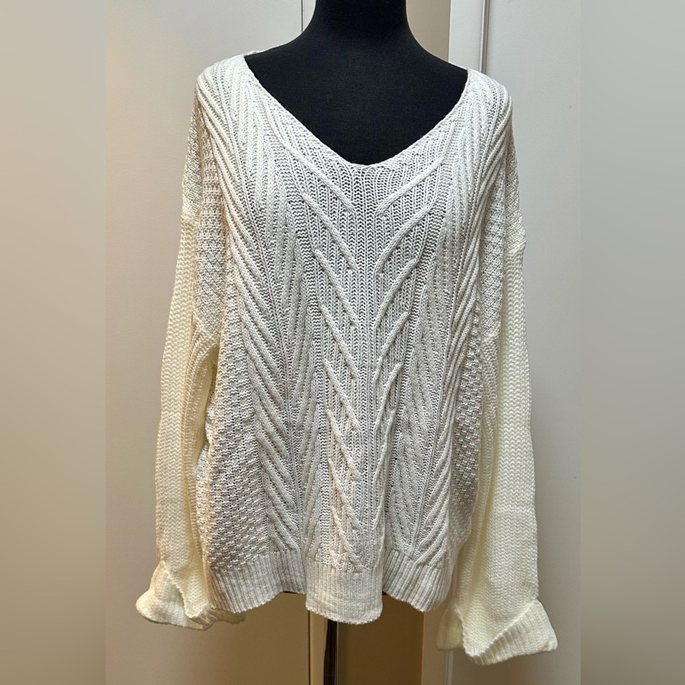 Women's Knit Cream Sweater - Winter White